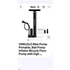 Vimilolo Bike Pump Portable, Ball Pump Inflator NEW